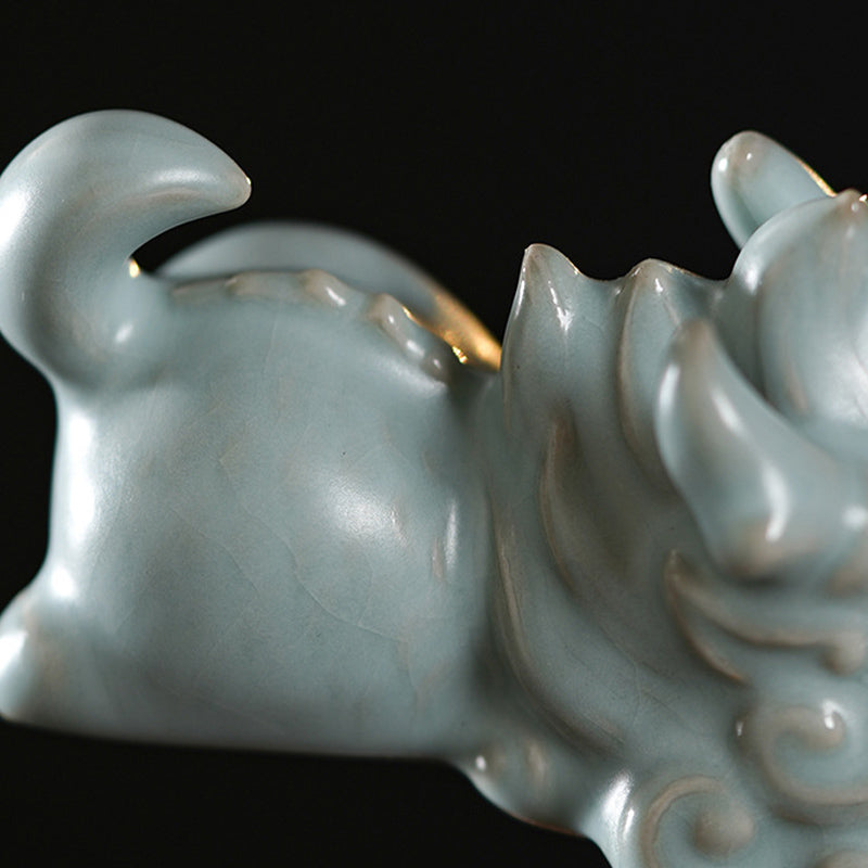 ATELIER-TIBET Année du Dragon Chance Thé en céramique Figurine pour animaux de compagnie Décoration de la maison