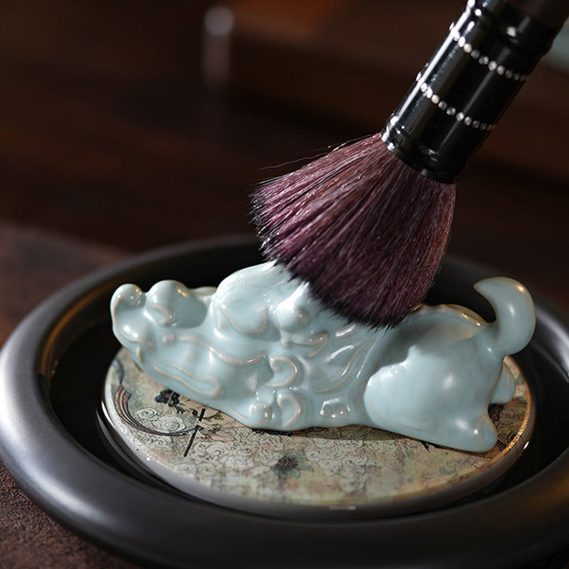 ATELIER-TIBET Année du Dragon Chance Thé en céramique Figurine pour animaux de compagnie Décoration de la maison