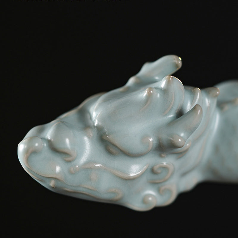 ATELIER-TIBET Année du Dragon Chance Thé en céramique Figurine pour animaux de compagnie Décoration de la maison