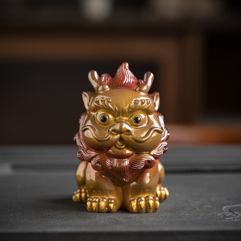 ATELIER-TIBET Pierres changeantes de couleur, petite figurine en résine PiXiu pour thé, animal de compagnie, richesse, décoration de la maison
