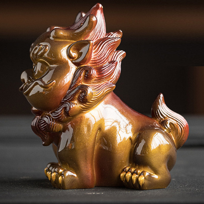 ATELIER-TIBET Pierres changeantes de couleur, petite figurine en résine PiXiu pour thé, animal de compagnie, richesse, décoration de la maison