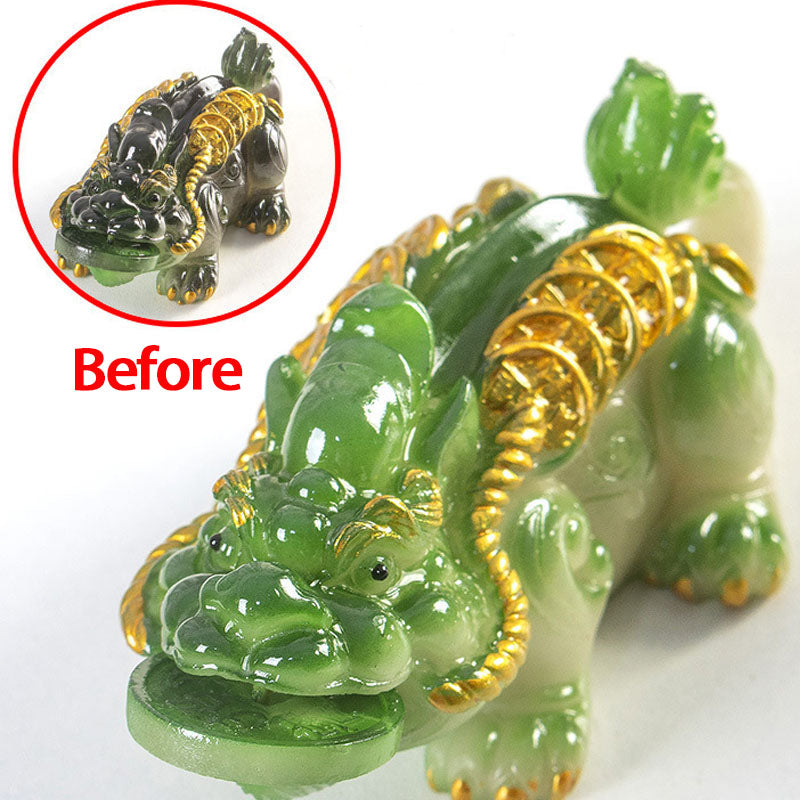 ATELIER-TIBET Pierres changeantes de couleur, petites pièces de cuivre PiXiu, résine, thé, animal de compagnie, richesse, décoration de la maison