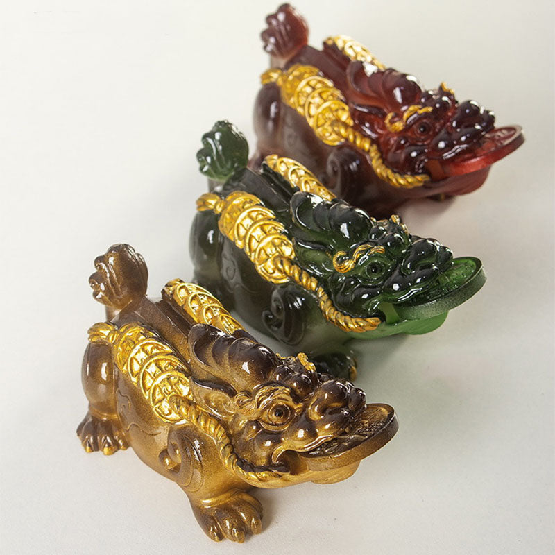 ATELIER-TIBET Pierres changeantes de couleur, petites pièces de cuivre PiXiu, résine, thé, animal de compagnie, richesse, décoration de la maison