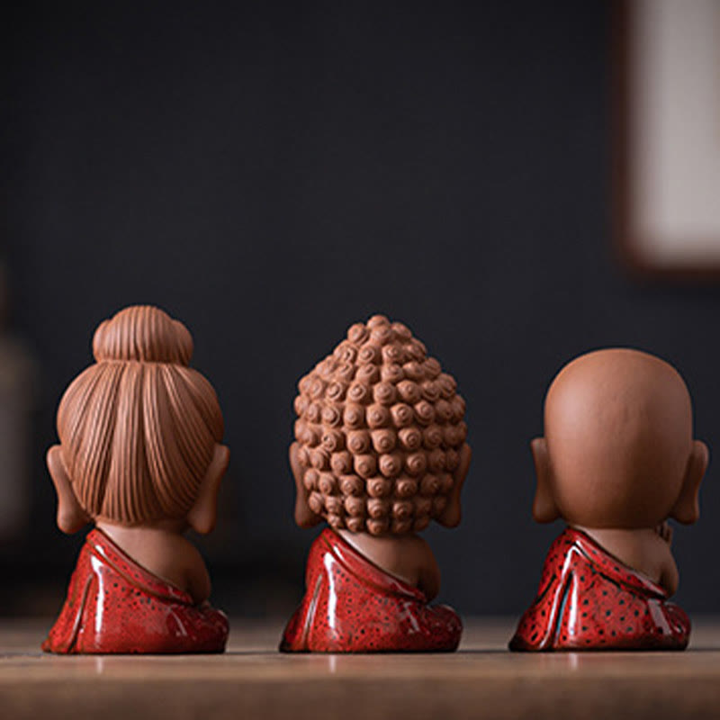 ATELIER-TIBET Mini Gautama bouddha Sakyamuni Kwan Yin Avalokitesvara Ksitigarbha sérénité décoration de bureau en céramique