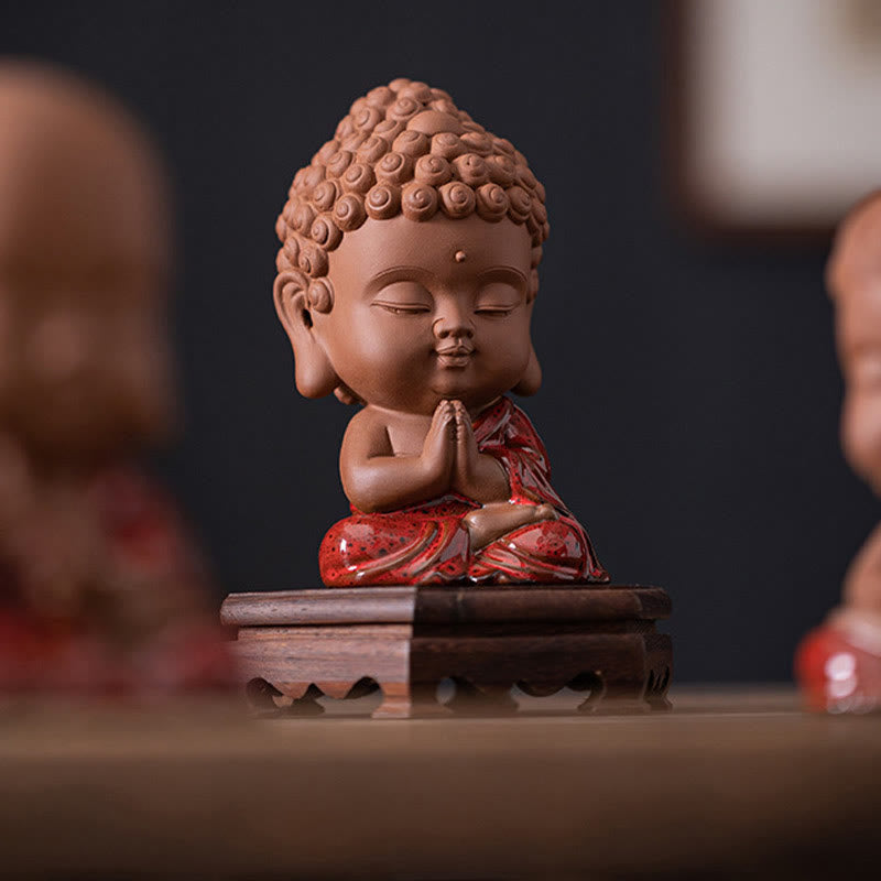 ATELIER-TIBET Mini Gautama bouddha Sakyamuni Kwan Yin Avalokitesvara Ksitigarbha sérénité décoration de bureau en céramique