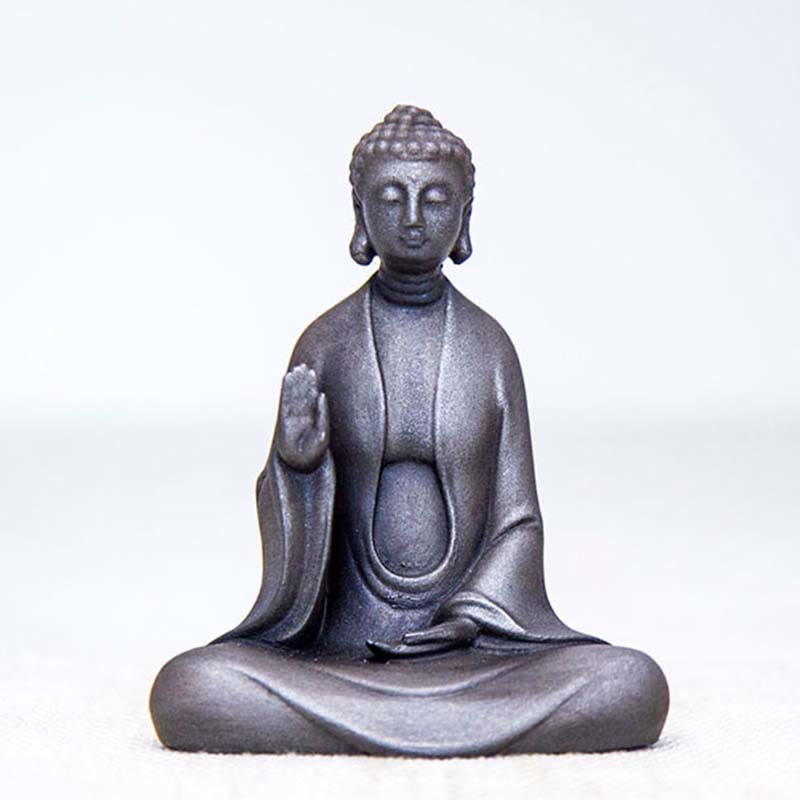 ATELIER-TIBET – Statue Bouddha Méditation en Poudre de Fer | Sculpture 12 cm Effet Rouille