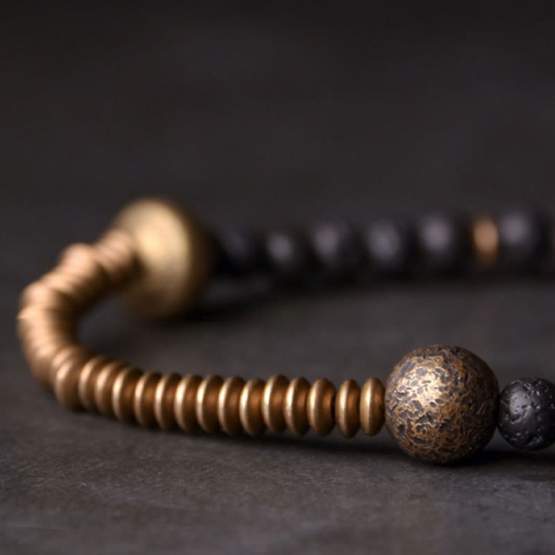 ATELIER-TIBET – Bracelet Spirituel en Pierre de Lave & Cuivre