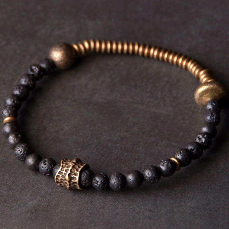 ATELIER-TIBET – Bracelet Spirituel en Pierre de Lave & Cuivre