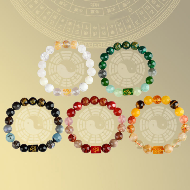 ATELIER-TIBET – Bracelet Agate des Cinq Éléments – Harmonie & Équilibre – Perles 8 mm