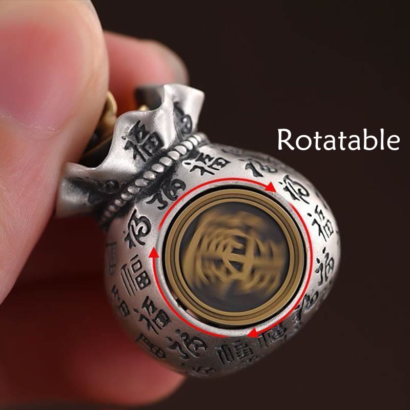 ATELIER-TIBET — Porte-clés Sac de Richesse Fu — Talisman Symbolique de Prospérité & Abondance