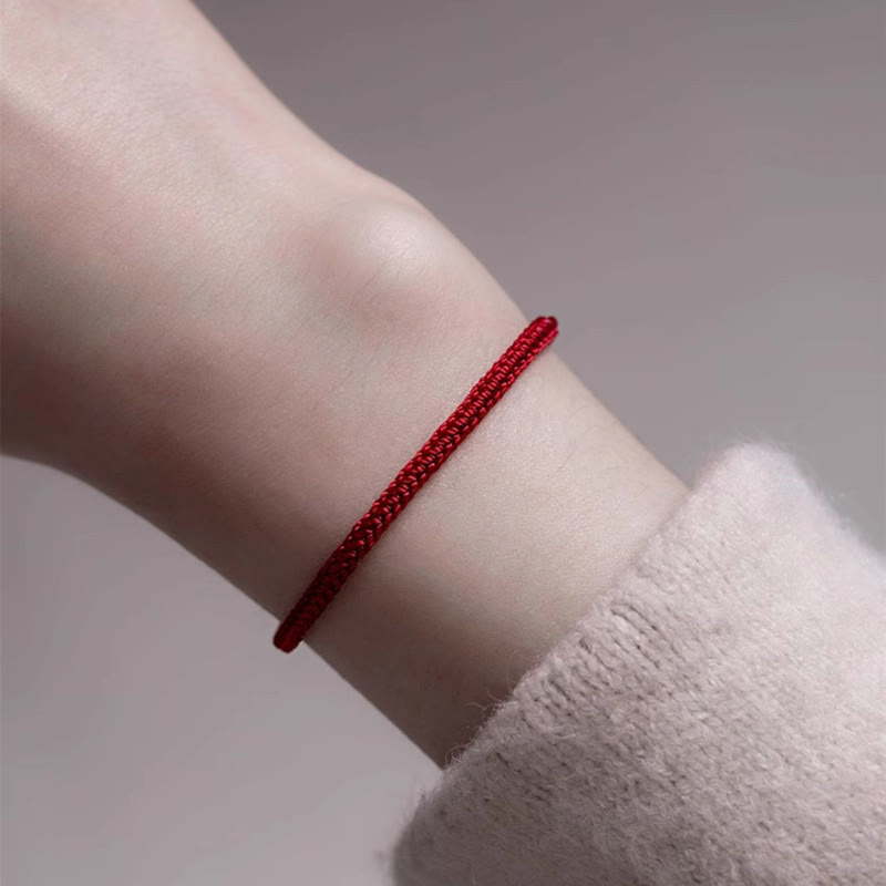 ATELIER-TIBET – Bracelet Connexion en Jade Naturel 6 mm & Fil Rouge Ajustable