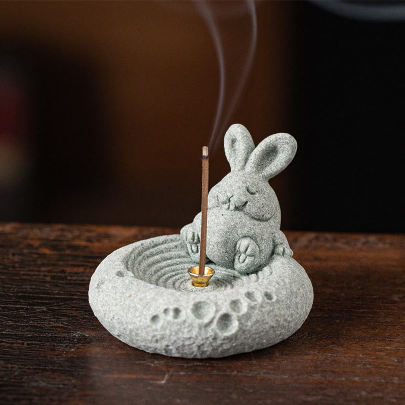 ATELIER-TIBET Brûleur d'encens de guérison du zodiaque chinois en Buddha Stones Décoration de bureau