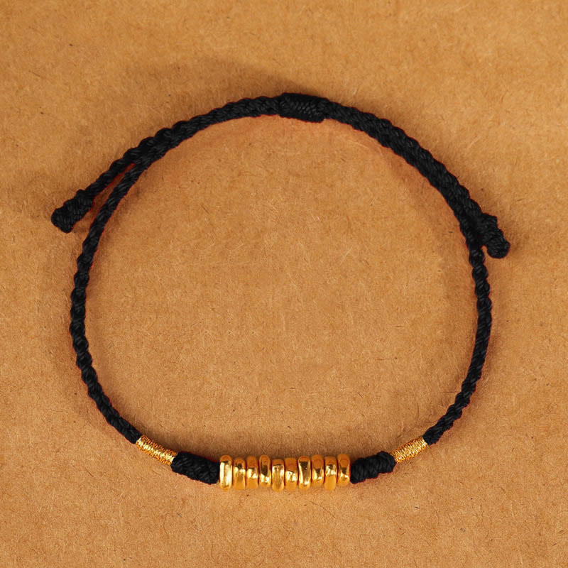 ATELIER-TIBET – Bracelet Fil Rouge Ultra-Fin & Or 999, Tressage Artisanal Ajustable