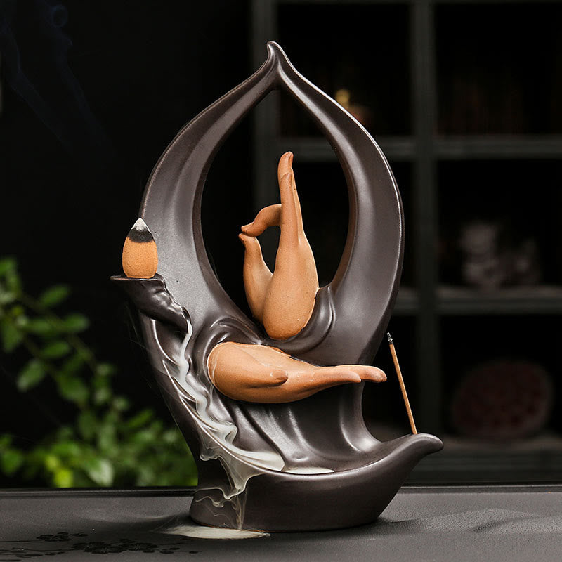 ATELIER-TIBET – Brûleur d’Encens Main de Bouddha Céramique – Artisanat & Fumée à Reflux