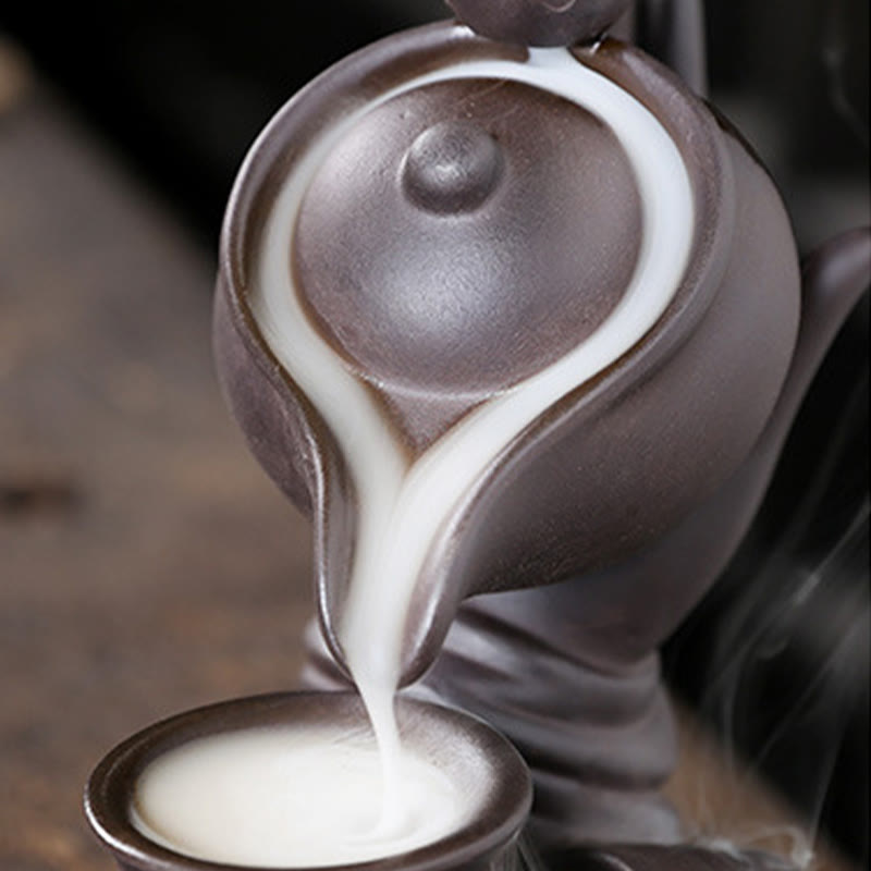 ATELIER-TIBET – Porte-Encens Main de Bouddha Céramique – Effet Fumée à Reflux 13,7 cm
