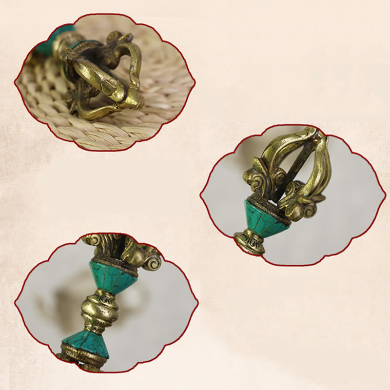 ATELIER-TIBET – Vajra Dorje Tibétain en Cuivre Cinq Branches Fait Main | Outil Spirituel de Méditation