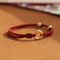 ATELIER-TIBET – Bracelet Fil Rouge Ajustable avec Boucle de Paix, Protection & Chance
