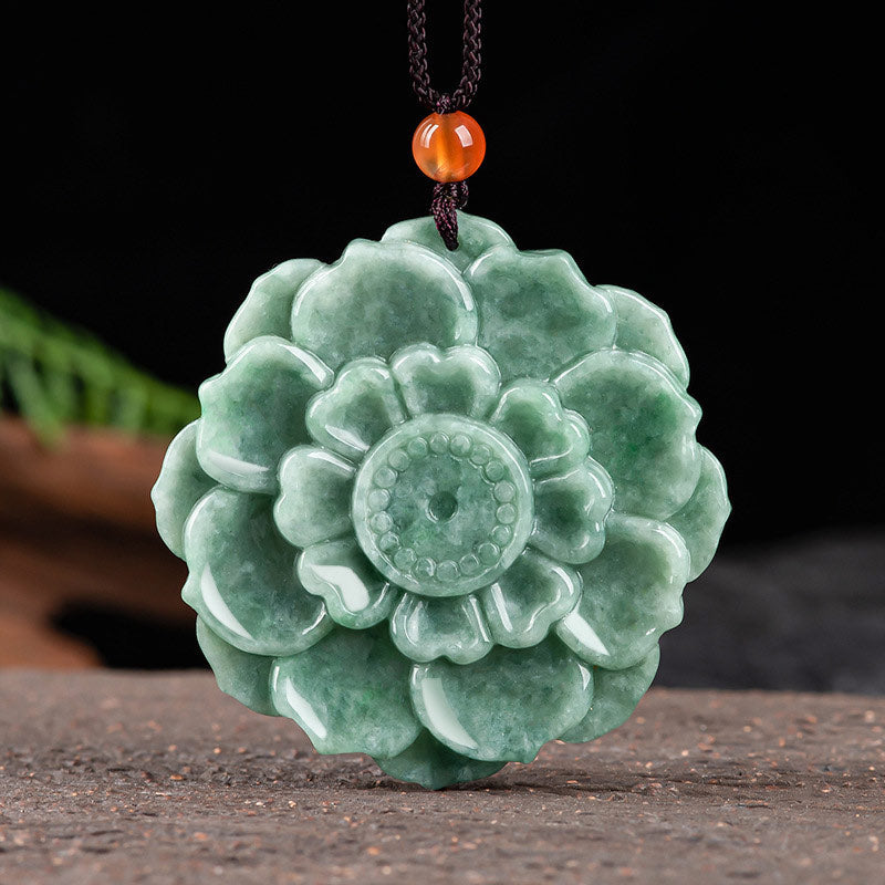 ATELIER-TIBET – Collier en Jade Naturel avec Pendentif Éléphant en Argent Sterling 925