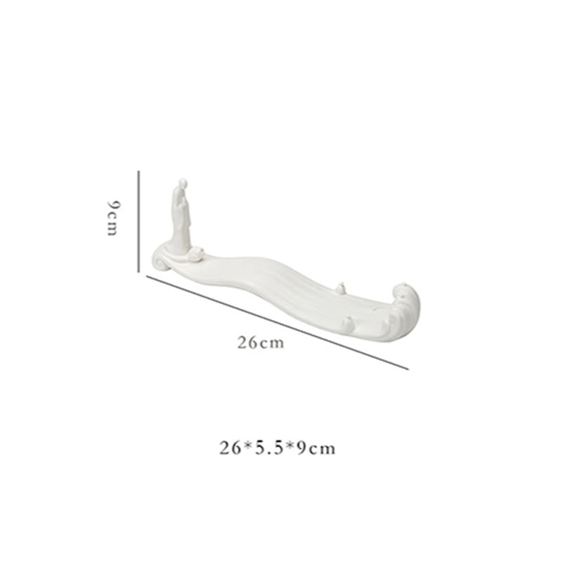ATELIER-TIBET Brûleur d'encens en céramique représentant un moine Bouddha et une vague de mer