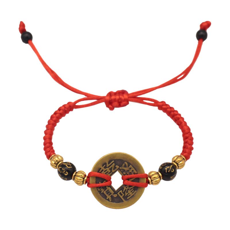 ATELIER-TIBET – Bracelet Fil Rouge avec Pièce de Cuivre – Protection & Prospérité