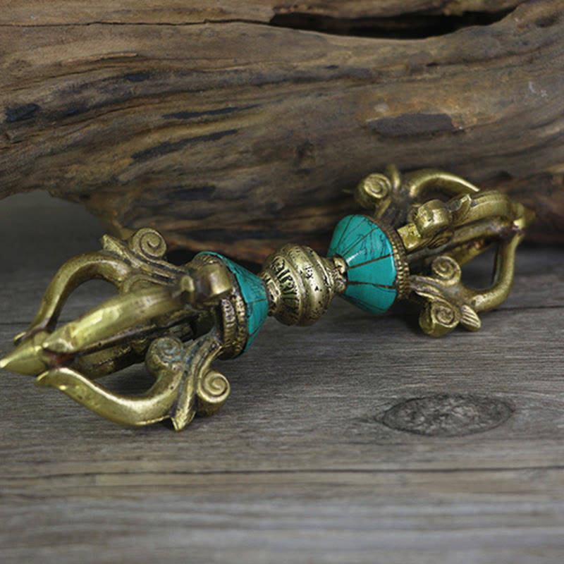 ATELIER-TIBET – Vajra Dorje Tibétain en Cuivre Cinq Branches Fait Main | Outil Spirituel de Méditation