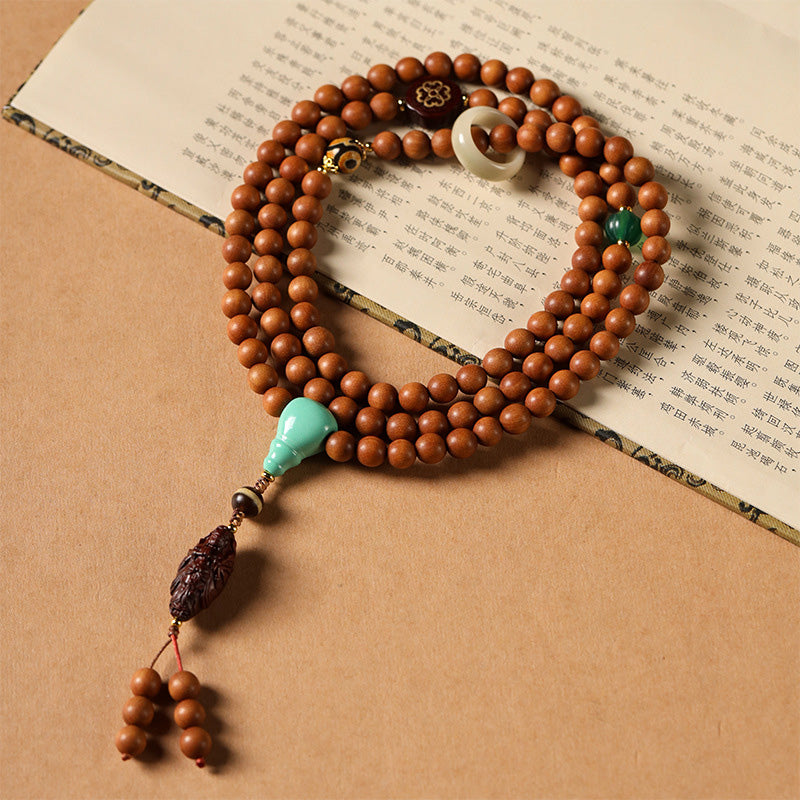 ATELIER-TIBET Bracelet Guanyin en Bois de Santal – Bois Précieux & Graines de Bodhi