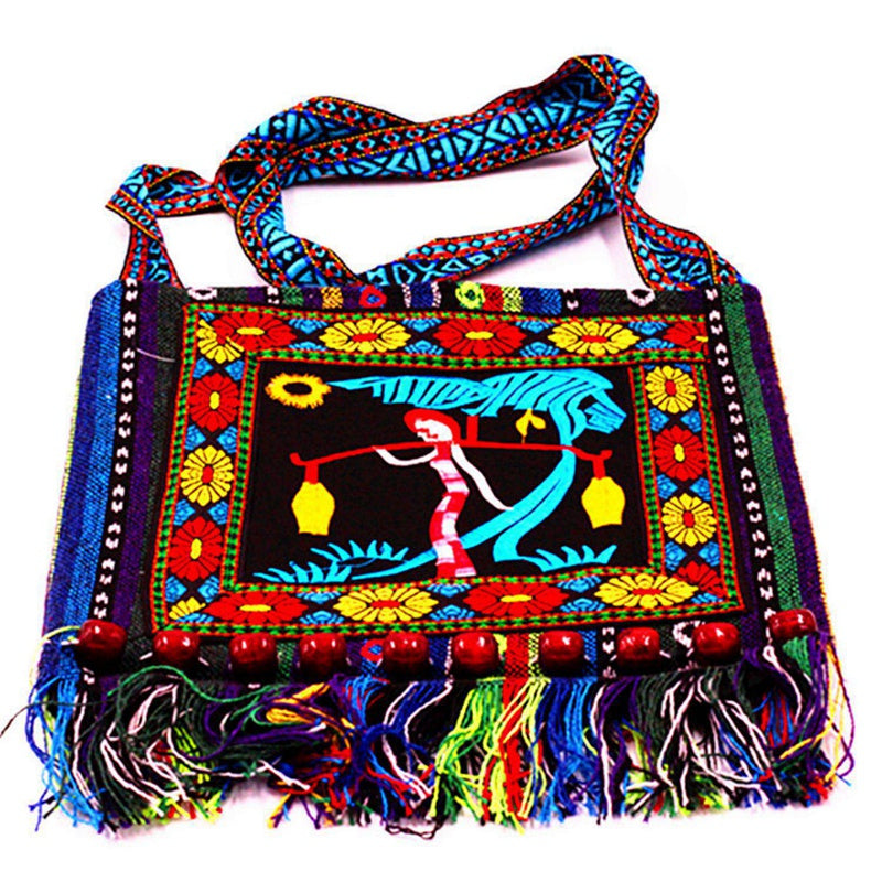 ATELIER-TIBET – Sac à bandoulière femme vintage ethnique d’inspiration chinoise – Polyester – 33 cm