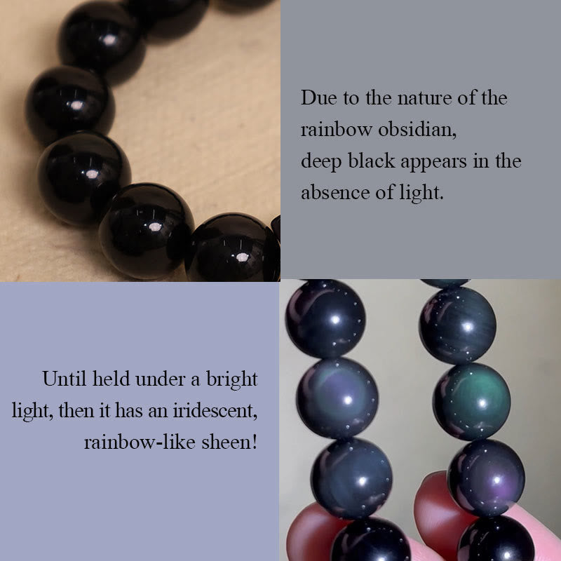 ATELIER-TIBET – Collier de Protection en Obsidienne Naturelle – Pendentif Circulaire Triple Pierre – Unisexe