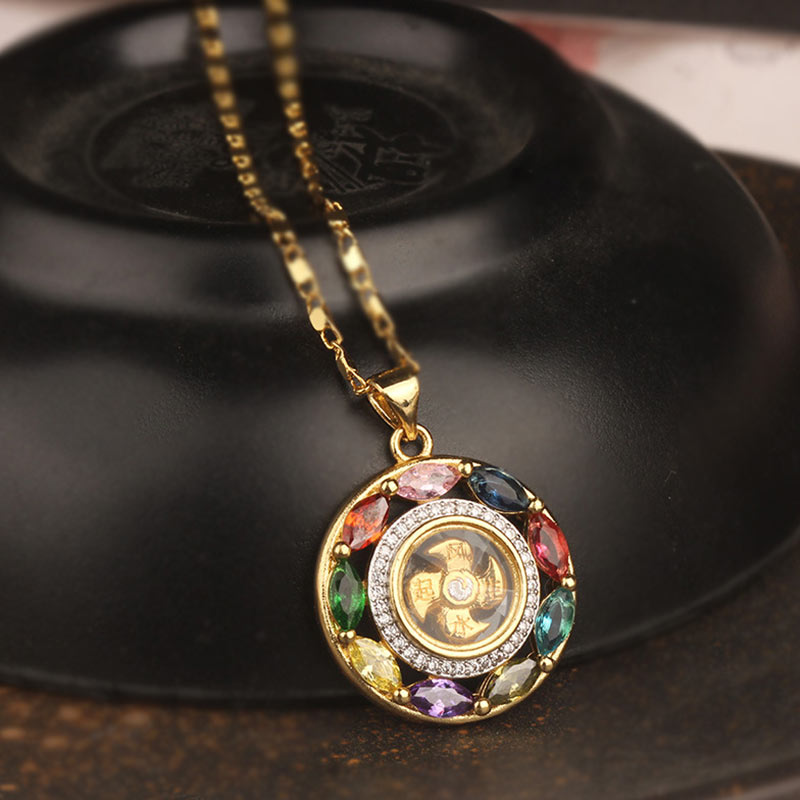 ATELIER-TIBET – Collier-Bracelet Porte-Bonheur en Cuivre & Zircon (Bijou 2-en-1)