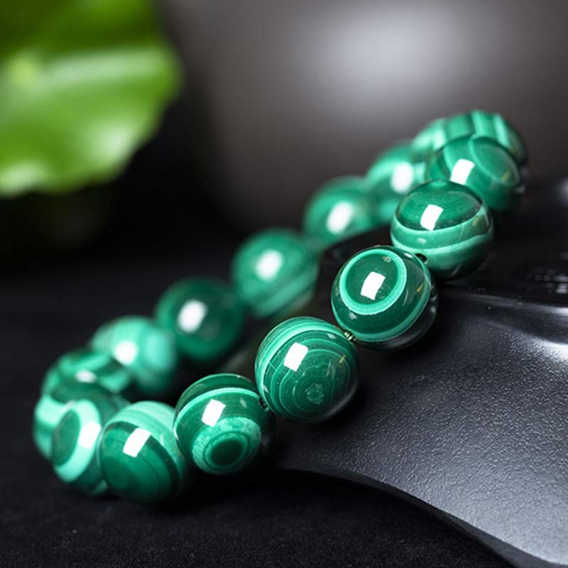 ATELIER-TIBET – Bracelet en Malachite Naturelle 12 mm | Équilibre & Protection Symbolique