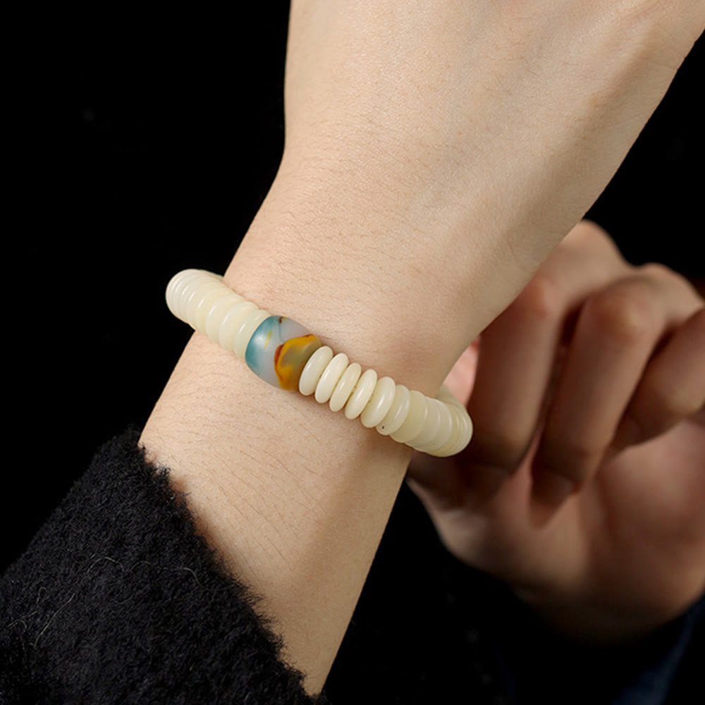 ATELIER-TIBET – Bracelet Mala Graine de Bodhi Blanche