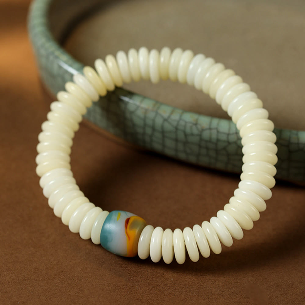 ATELIER-TIBET – Bracelet Mala Graine de Bodhi Blanche
