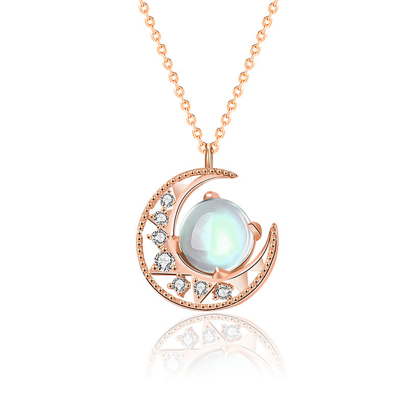 ATELIER-TIBET – Collier Lune en Pierre de Lune Naturelle et Argent Sterling 925