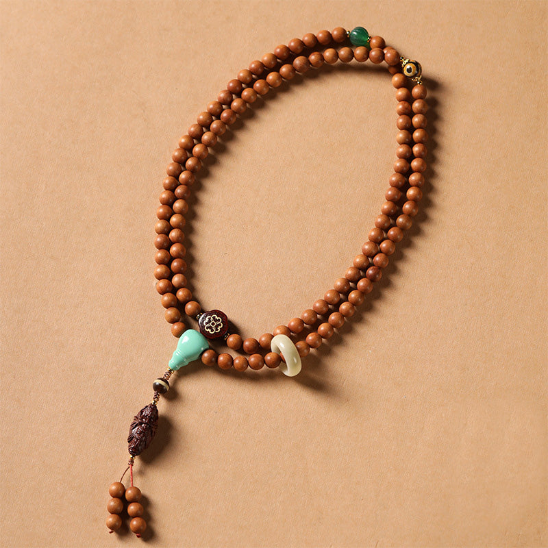 ATELIER-TIBET Bracelet Guanyin en Bois de Santal – Bois Précieux & Graines de Bodhi