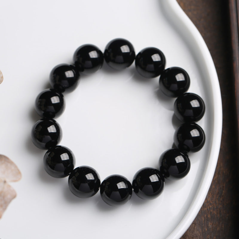 ATELIER-TIBET – Bracelet de Protection en Onyx Noir Naturel 14 mm | Ancrage & Stabilité Symbolique