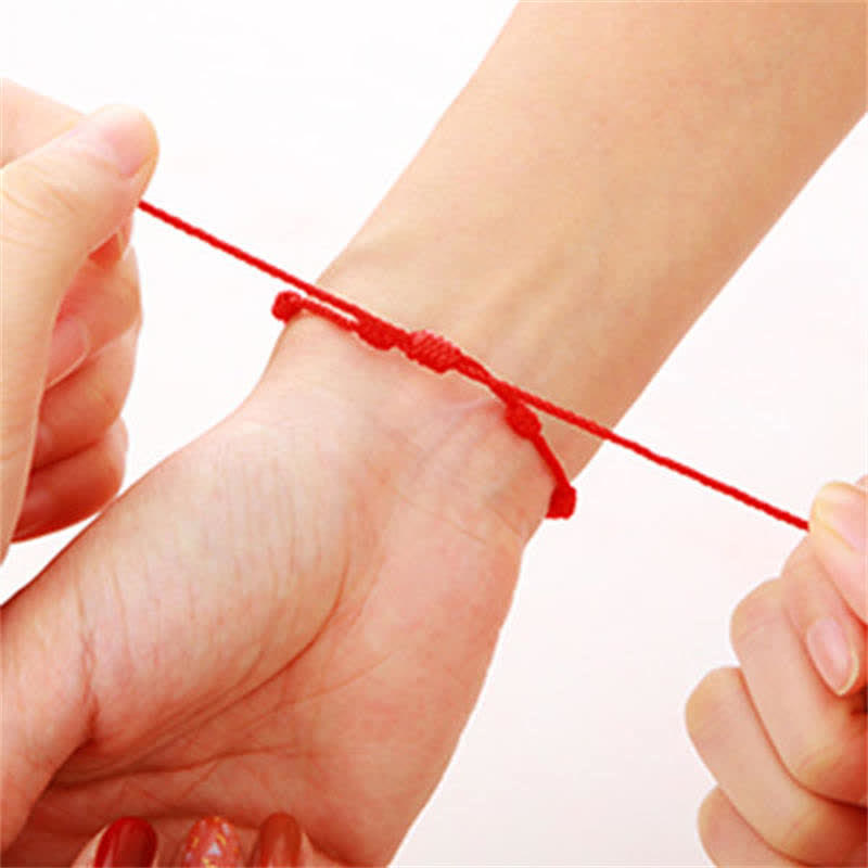 ATELIER-TIBET – Coffret de 4 Bracelets de Protection Mauvais Œil en Fil Rouge – Amulettes Symboliques Ajustables