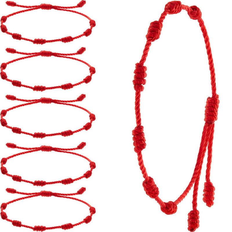 ATELIER-TIBET – Coffret de 4 Bracelets de Protection Mauvais Œil en Fil Rouge – Amulettes Symboliques Ajustables