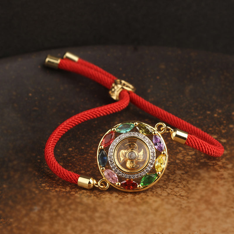 ATELIER-TIBET – Collier-Bracelet Porte-Bonheur en Cuivre & Zircon (Bijou 2-en-1)