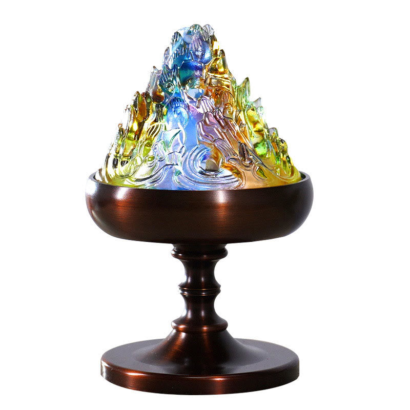 ATELIER-TIBET – Brûleur d’Encens Montagne Cristal Liuli – Méditation & Énergie Apaisante