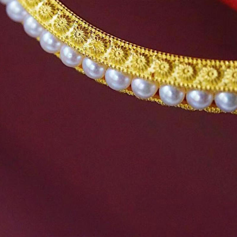 ATELIER-TIBET Bracelet Manchette Cuivre & Perles – Équilibre & Douceur