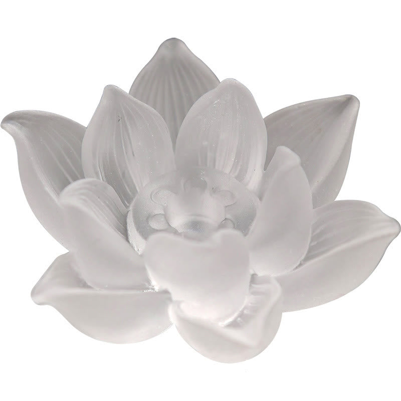 ATELIER-TIBET – Porte-Encens Lotus Blanc en Cristal Liuli – Méditation & Sérénité