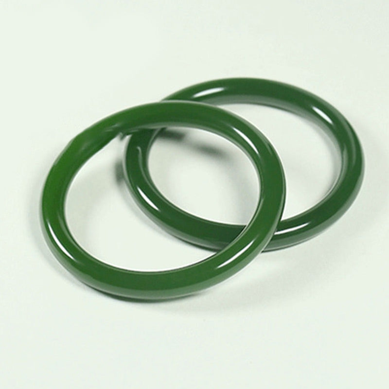 ATELIER-TIBET – Bracelet Jonc Longevity en Jade Cyan Naturel | Harmonie & Longévité Symbolique