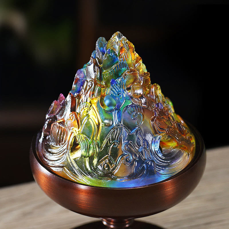 ATELIER-TIBET – Brûleur d’Encens Montagne Cristal Liuli – Méditation & Énergie Apaisante