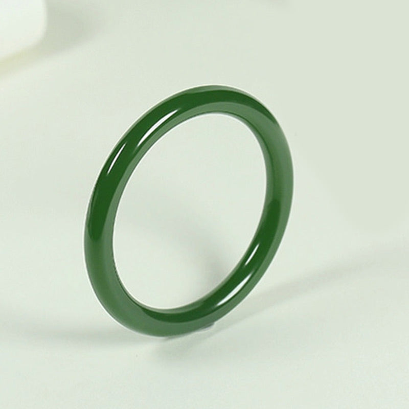 ATELIER-TIBET – Bracelet Jonc Longevity en Jade Cyan Naturel | Harmonie & Longévité Symbolique