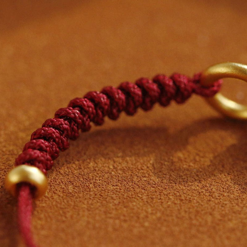 ATELIER-TIBET – Bracelet Fil Rouge Ajustable avec Boucle de Paix, Protection & Chance