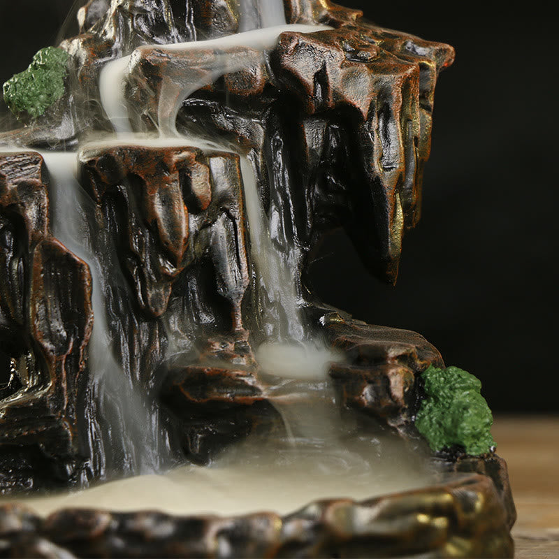 ATELIER-TIBET – Brûleur d’Encens Cascade en Résine – Effet Fumée à Reflux