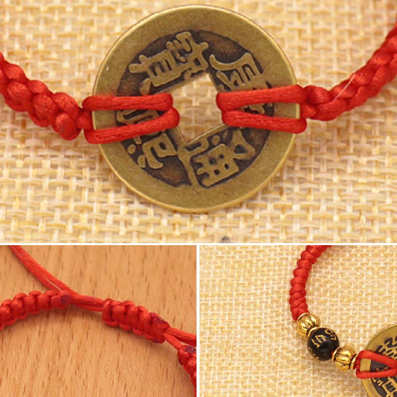 ATELIER-TIBET – Bracelet Fil Rouge avec Pièce de Cuivre – Protection & Prospérité