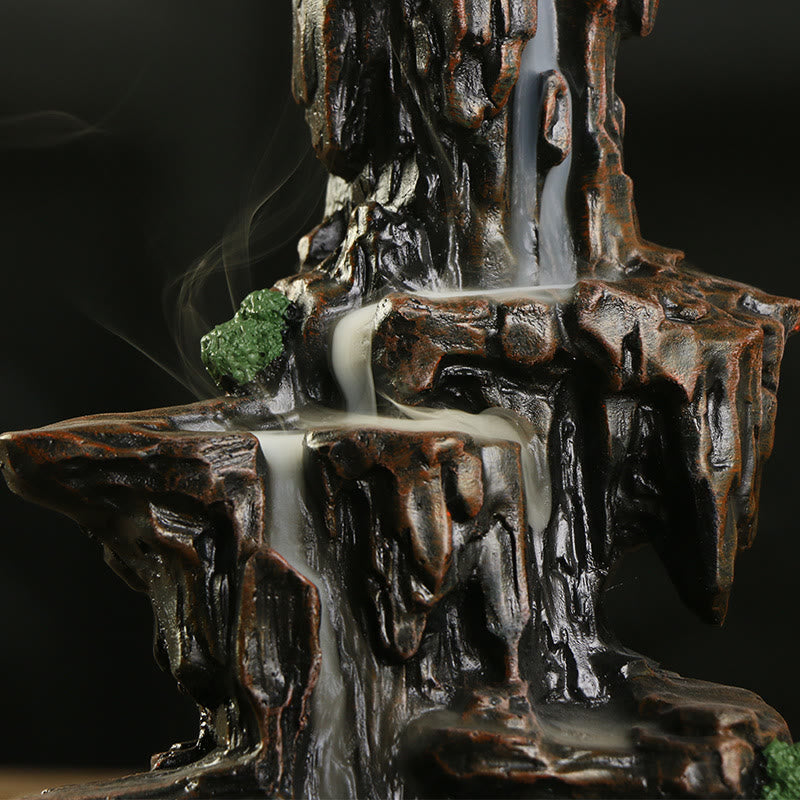 ATELIER-TIBET – Brûleur d’Encens Cascade en Résine – Effet Fumée à Reflux