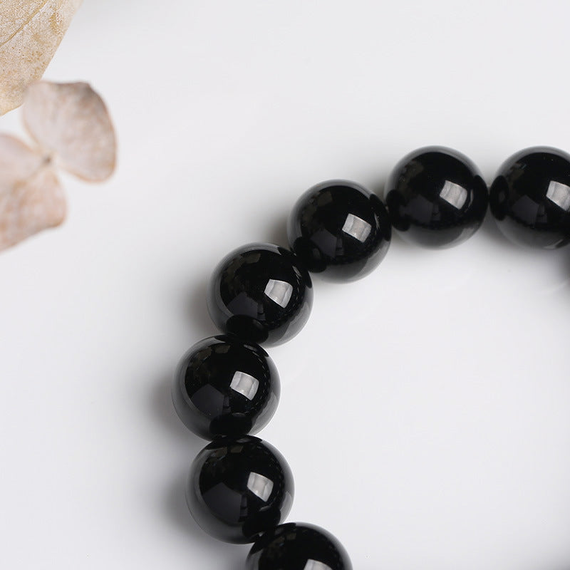 ATELIER-TIBET – Bracelet de Protection en Onyx Noir Naturel 14 mm | Ancrage & Stabilité Symbolique