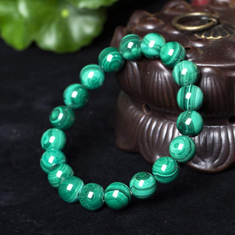 ATELIER-TIBET – Bracelet en Malachite Naturelle 12 mm | Équilibre & Protection Symbolique